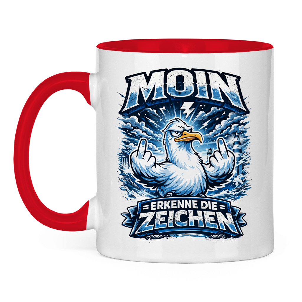 Keramik-Tasse zweifarbig MOIN Erkenne die Zeichen #556