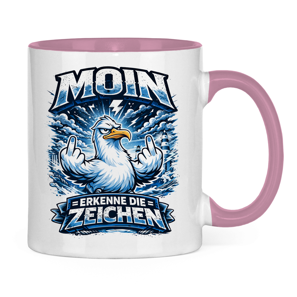 Keramik-Tasse zweifarbig MOIN Erkenne die Zeichen #556