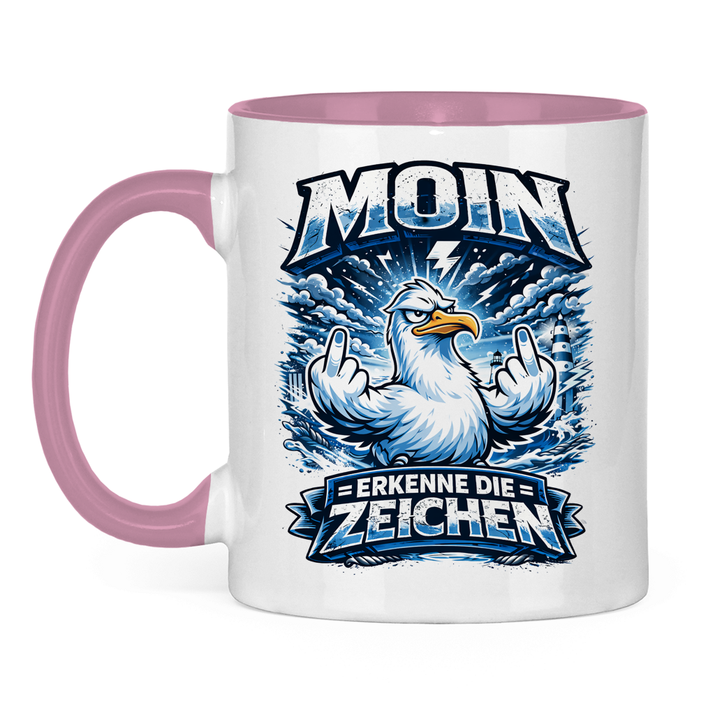 Keramik-Tasse zweifarbig MOIN Erkenne die Zeichen #556