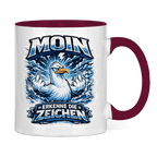 Keramik-Tasse zweifarbig MOIN Erkenne die Zeichen #556