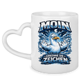 Keramik-Tasse mit Herzhenkel MOIN Erkenne die Zeichen #556