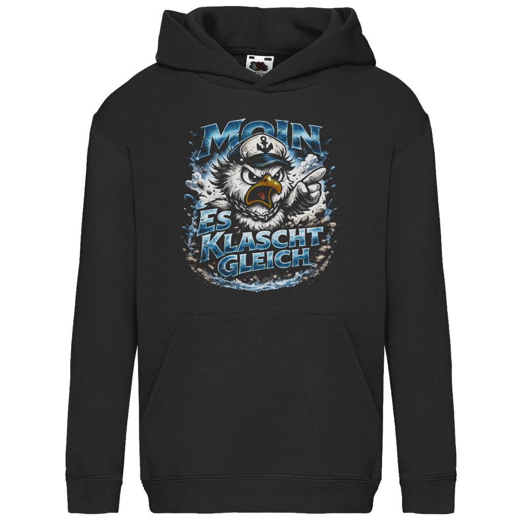Hoodie Kinder  Es klatscht gleich #564 - beidseitiger Druck