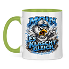 Keramik-Tasse zweifarbig  Es klatscht gleich #564
