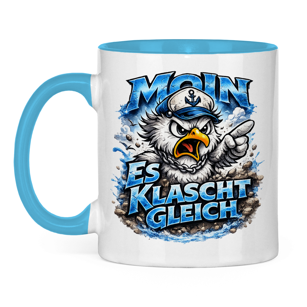 Keramik-Tasse zweifarbig  Es klatscht gleich #564