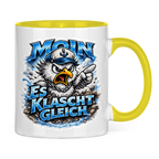 Keramik-Tasse zweifarbig  Es klatscht gleich #564