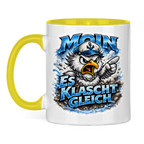 Keramik-Tasse zweifarbig  Es klatscht gleich #564