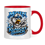 Keramik-Tasse zweifarbig  Es klatscht gleich #564