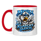 Keramik-Tasse zweifarbig  Es klatscht gleich #564