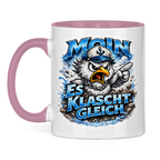 Keramik-Tasse zweifarbig  Es klatscht gleich #564
