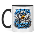Keramik-Tasse zweifarbig  Es klatscht gleich #564