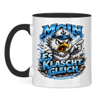 Keramik-Tasse zweifarbig  Es klatscht gleich #564