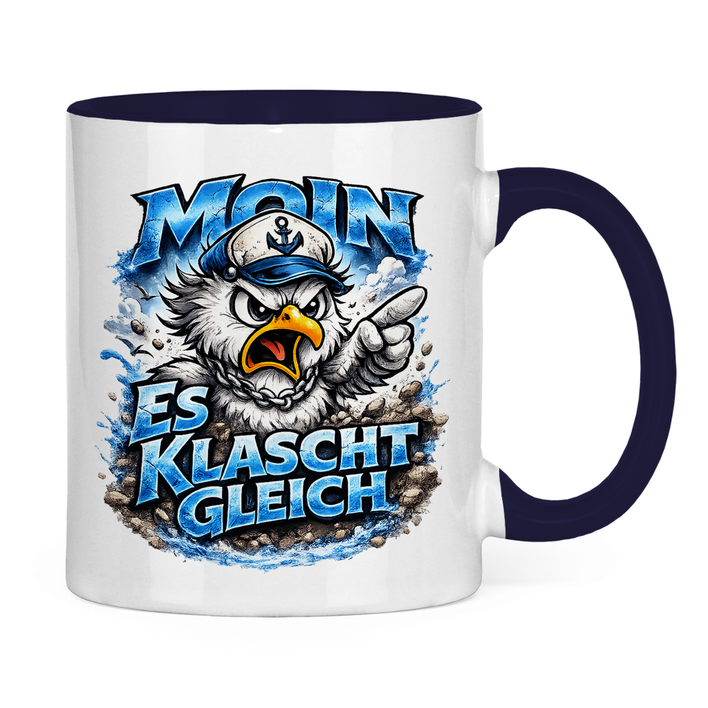 Keramik-Tasse zweifarbig  Es klatscht gleich #564