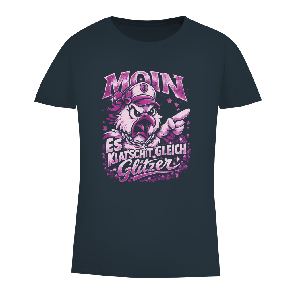 T-Shirt Damen Es klatscht gleich Glitzer #565