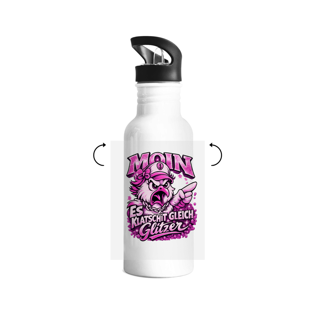 Edelstahl-Trinkflasche  Es klatscht gleich Glitzer #565