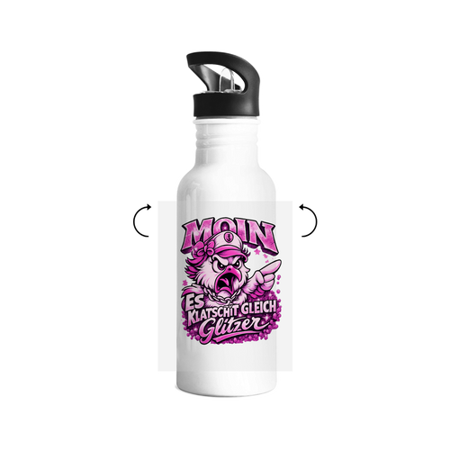 Edelstahl-Trinkflasche  Es klatscht gleich Glitzer #565