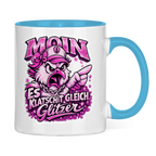 Keramik-Tasse zweifarbig  Es klatscht gleich Glitzer #565