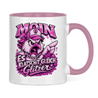 Keramik-Tasse zweifarbig  Es klatscht gleich Glitzer #565