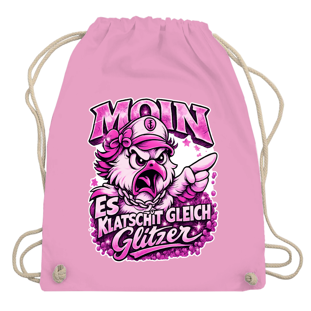 Kordelrucksack  Es klatscht gleich Glitzer #565