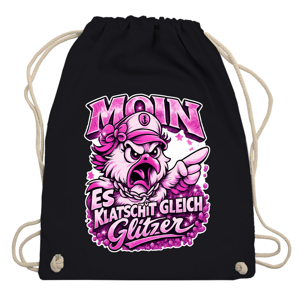 Kordelrucksack  Es klatscht gleich Glitzer #565