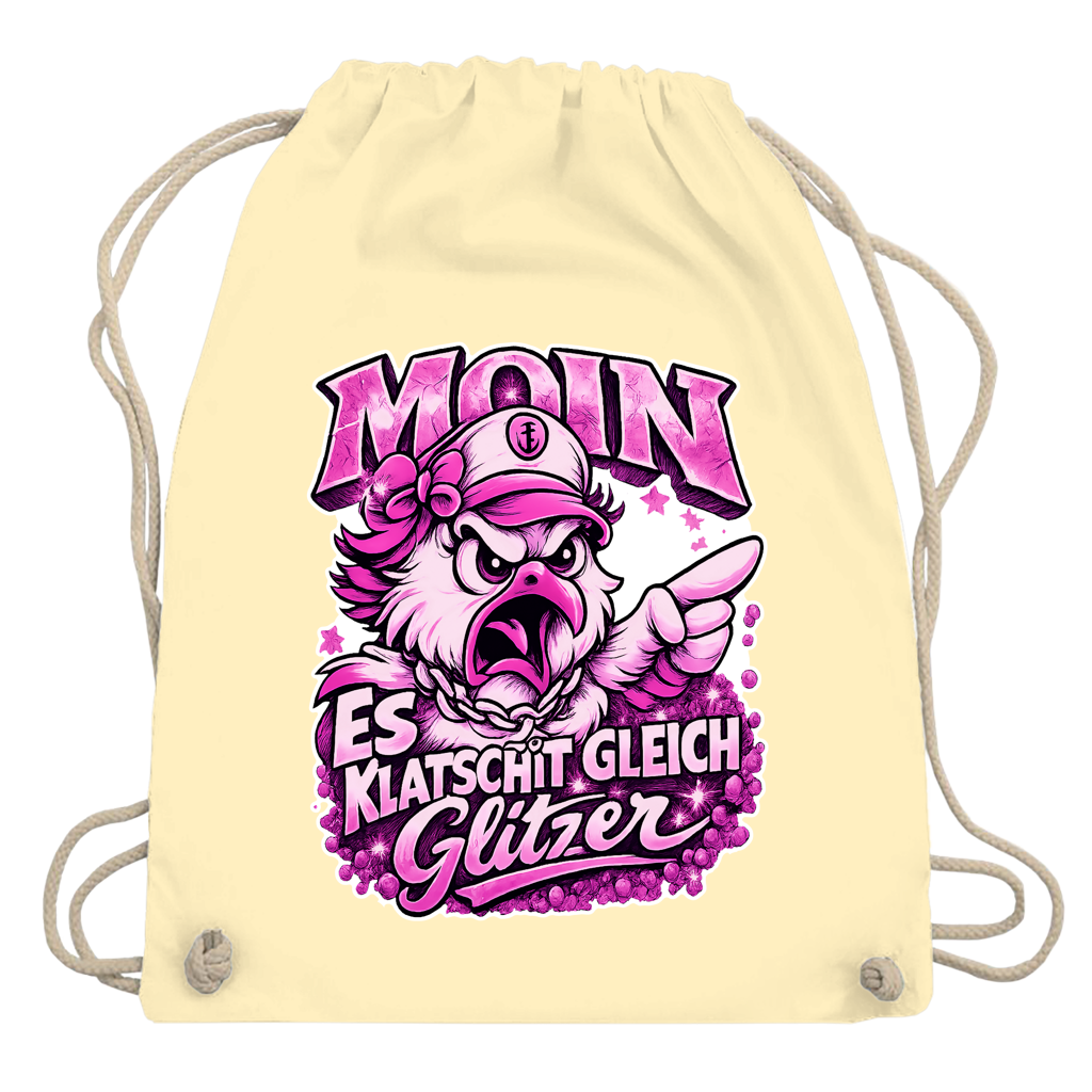 Kordelrucksack  Es klatscht gleich Glitzer #565