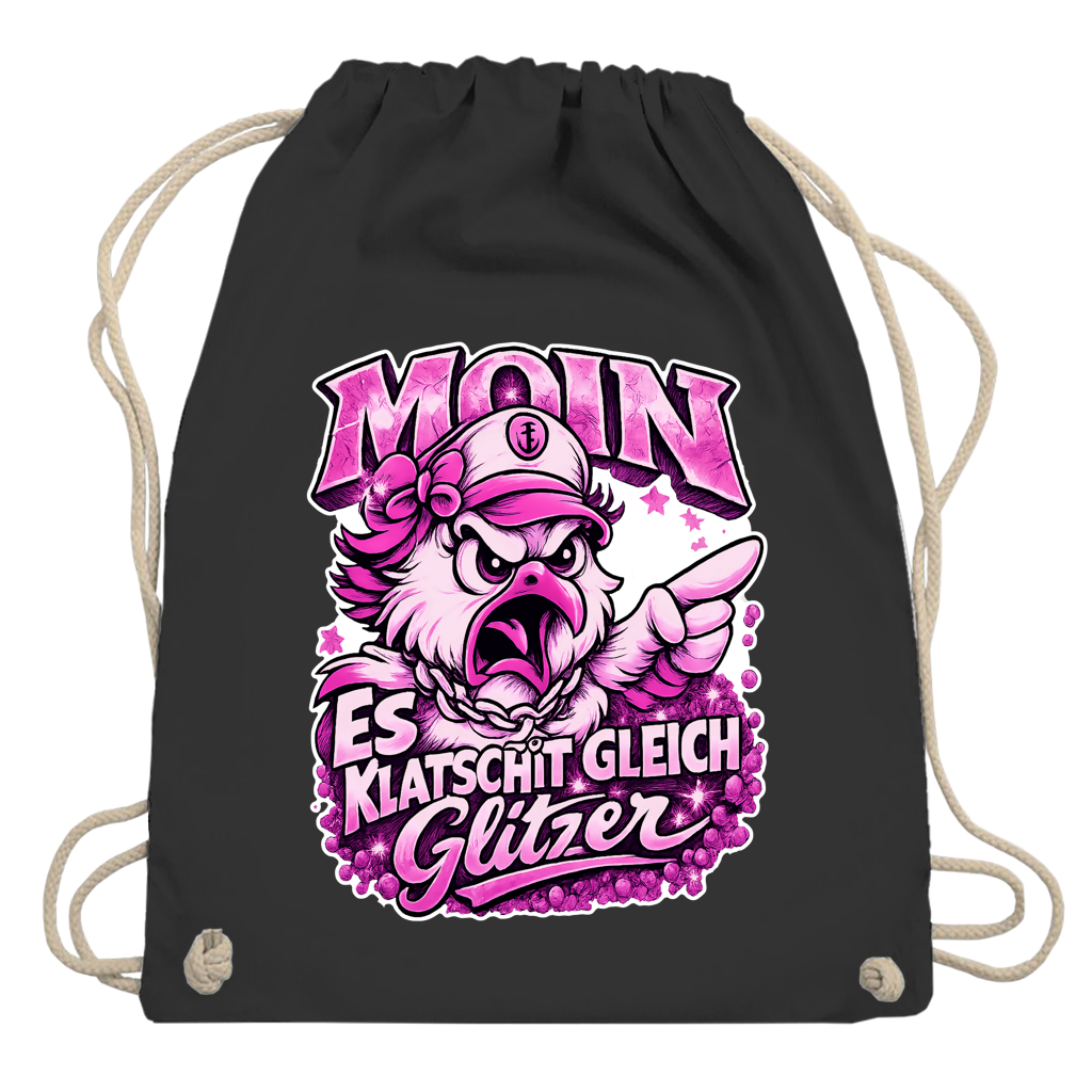 Kordelrucksack  Es klatscht gleich Glitzer #565