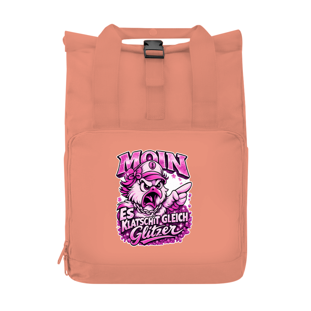 Rucksack mit Seitentasche   Es klatscht gleich Glitzer #565 - Gr.S
