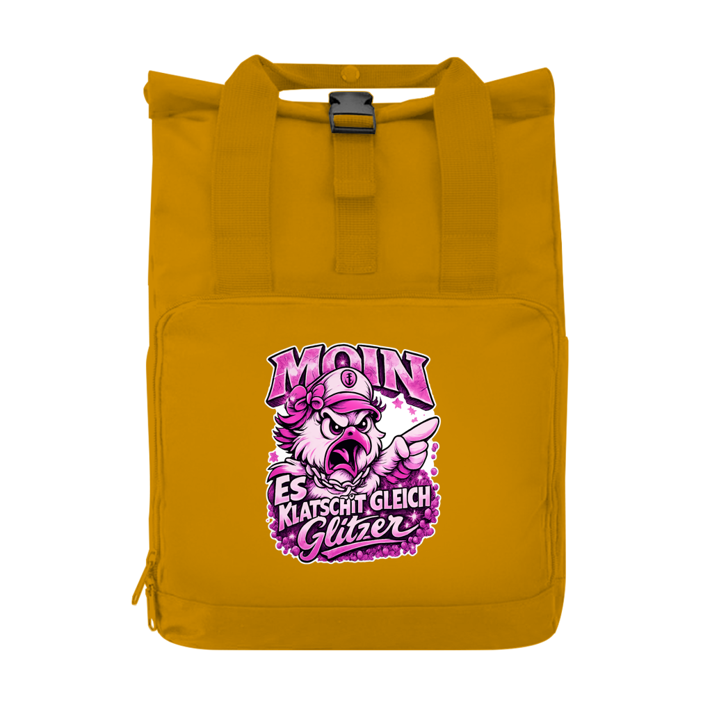 Rucksack mit Seitentasche   Es klatscht gleich Glitzer #565 - Gr.S