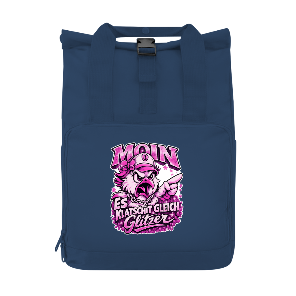 Rucksack mit Seitentasche   Es klatscht gleich Glitzer #565 - Gr.S
