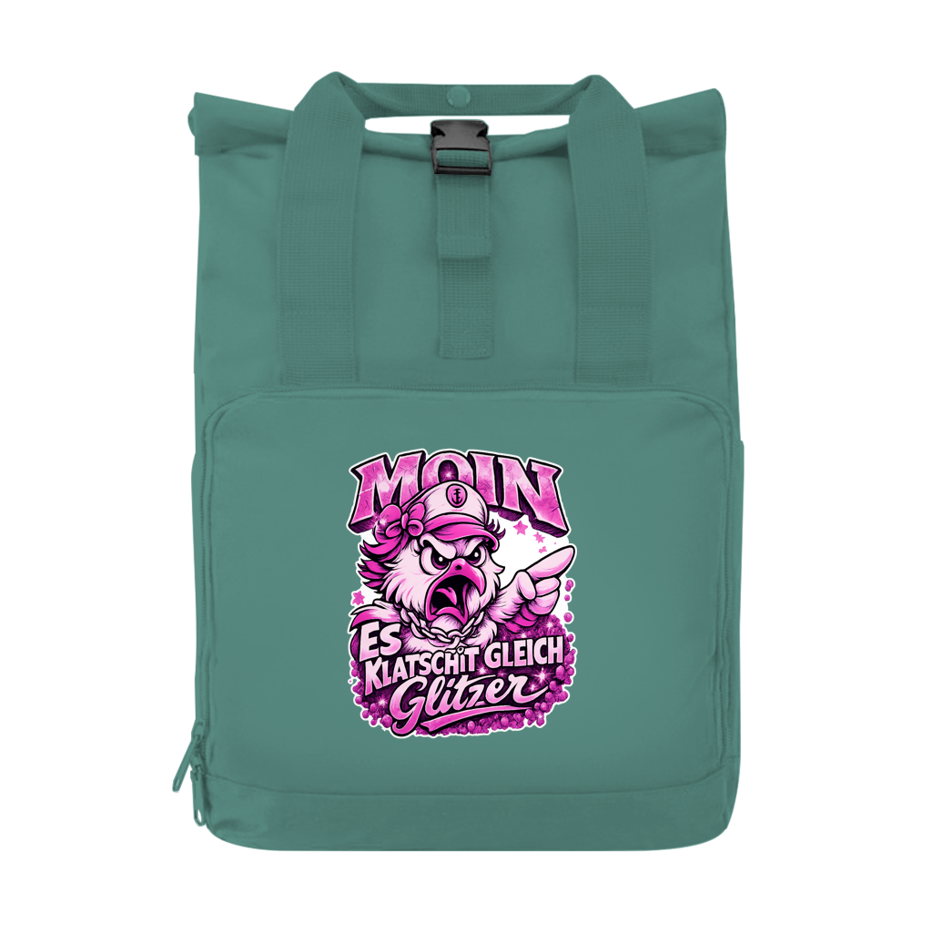 Rucksack mit Seitentasche   Es klatscht gleich Glitzer #565 - Gr.S