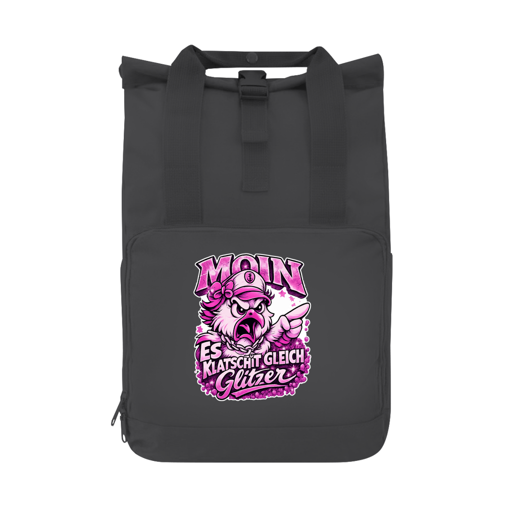 Rucksack mit Seitentasche  Es klatscht gleich Glitzer #565  Gr. L