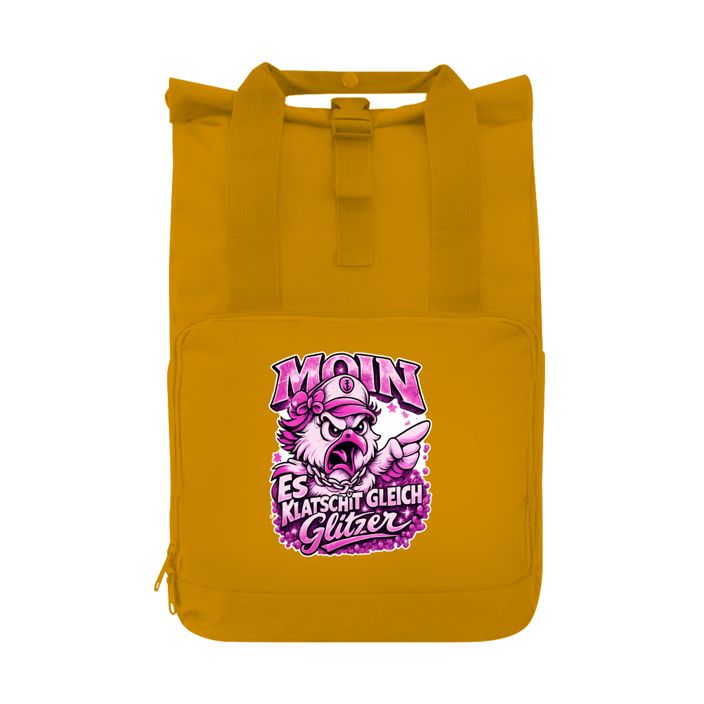 Rucksack mit Seitentasche  Es klatscht gleich Glitzer #565  Gr. L