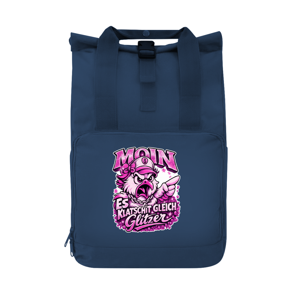 Rucksack mit Seitentasche  Es klatscht gleich Glitzer #565  Gr. L