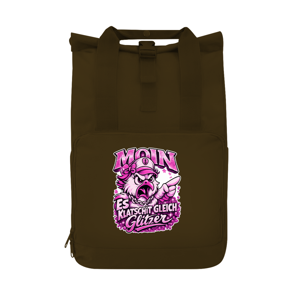 Rucksack mit Seitentasche  Es klatscht gleich Glitzer #565  Gr. L