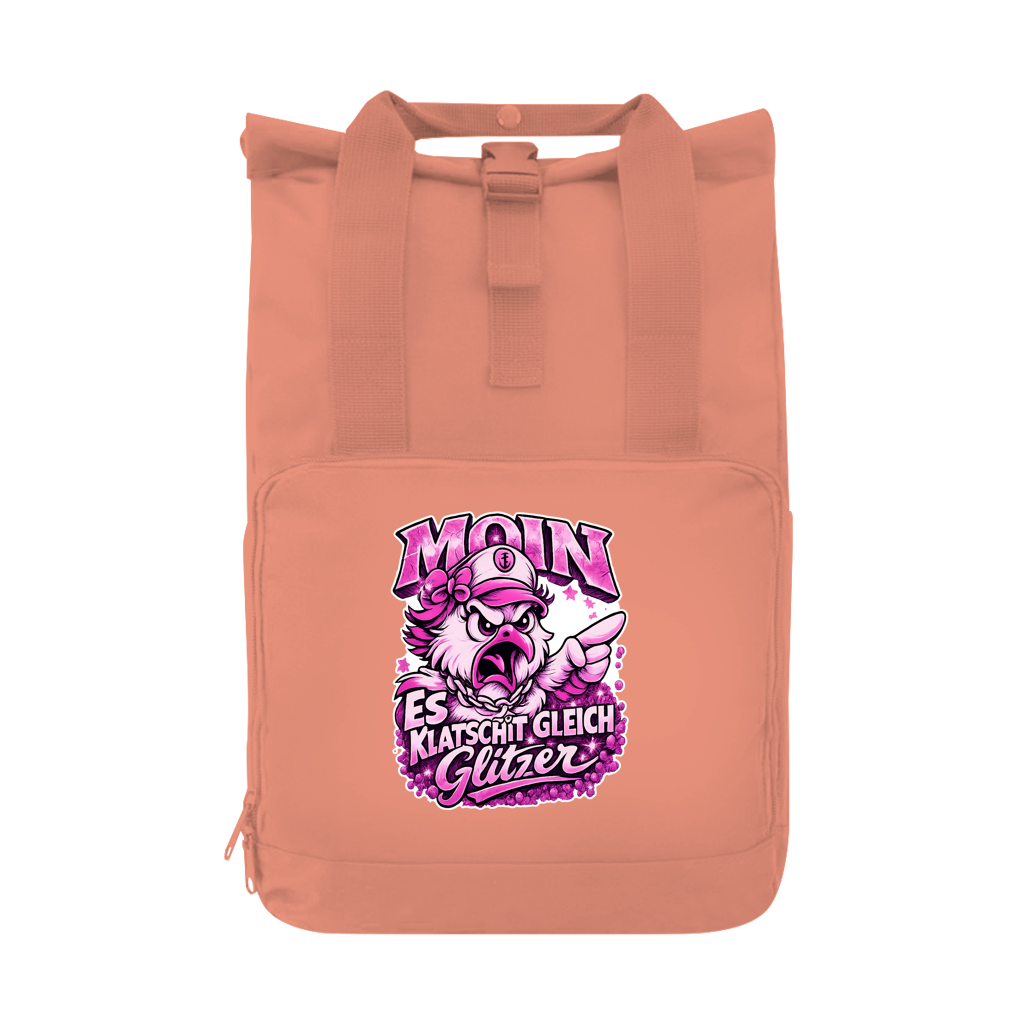 Rucksack mit Seitentasche  Es klatscht gleich Glitzer #565  Gr. L