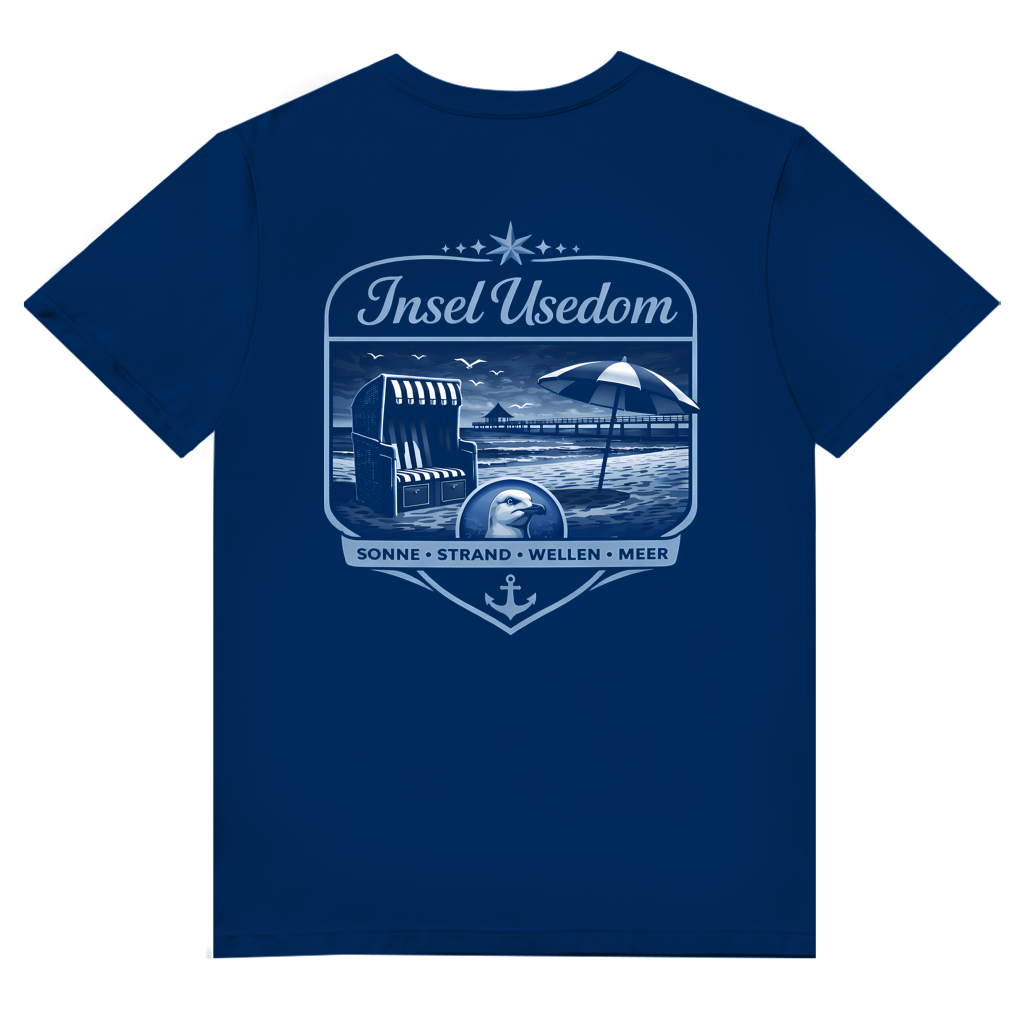 T-Shirt Herren V-Neck   Insel Usedom #611