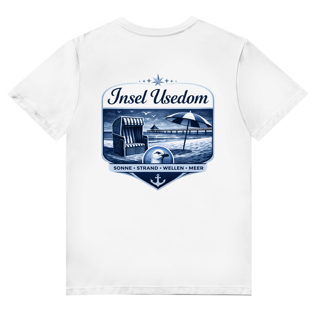 T-Shirt Herren V-Neck   Insel Usedom #611