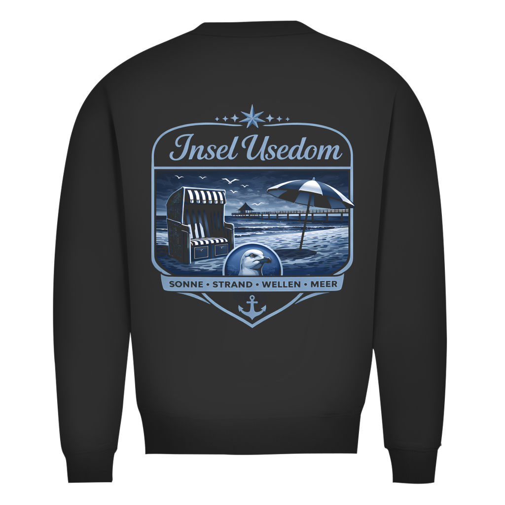 Sweatshirt Herren  Insel Usedom #611  - beidseitiger Druck