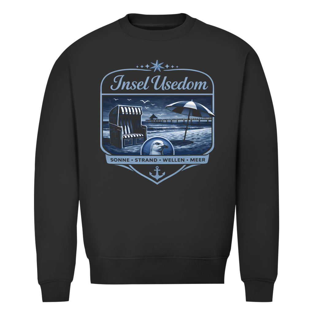 Sweatshirt Herren  Insel Usedom #611  - beidseitiger Druck