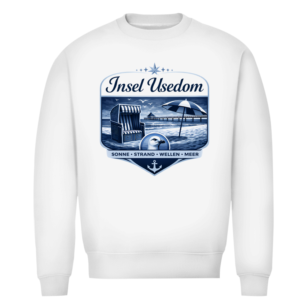 Sweatshirt Herren  Insel Usedom #611  - beidseitiger Druck