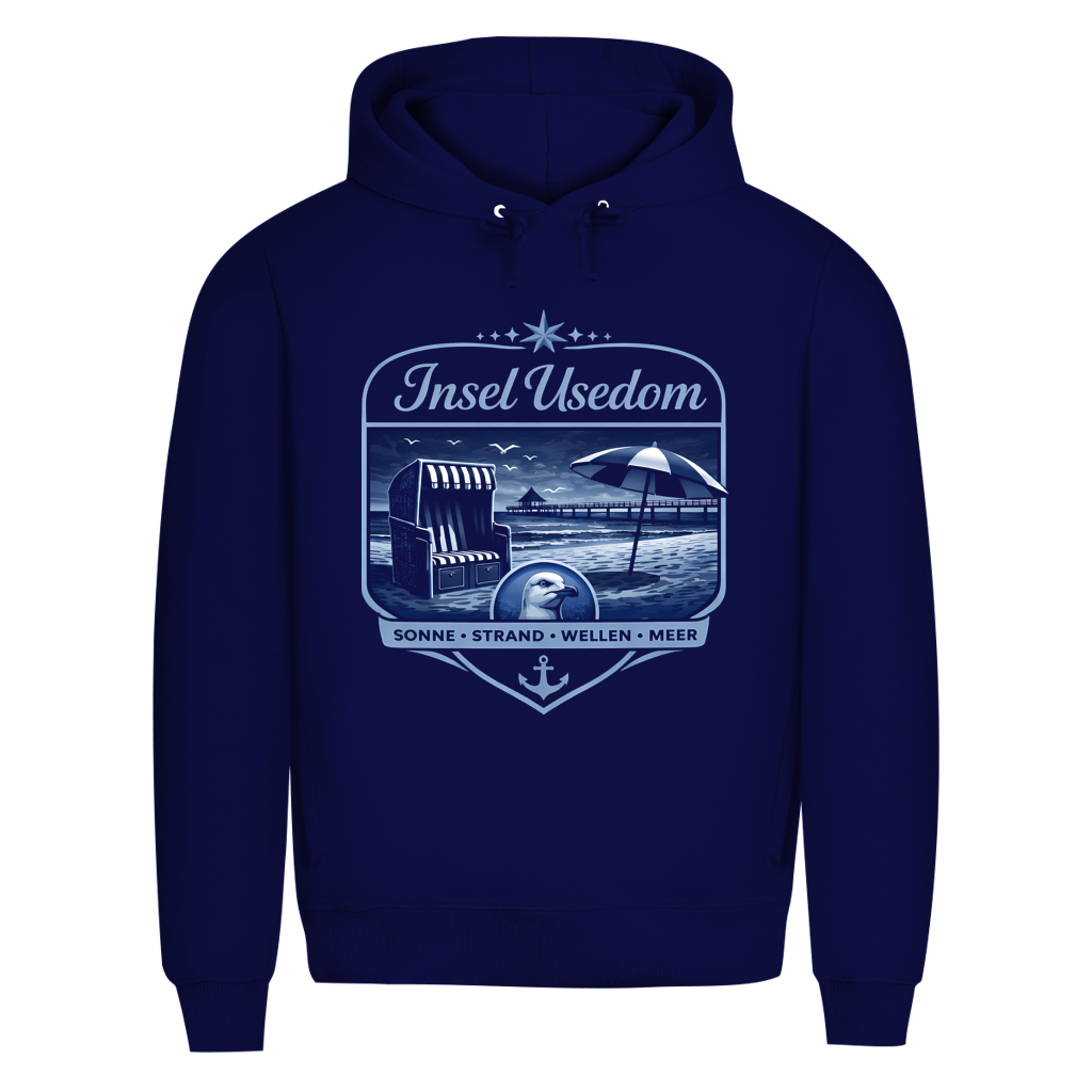 Hoodie Herren   Insel Usedom #611 - einseitiger Druck