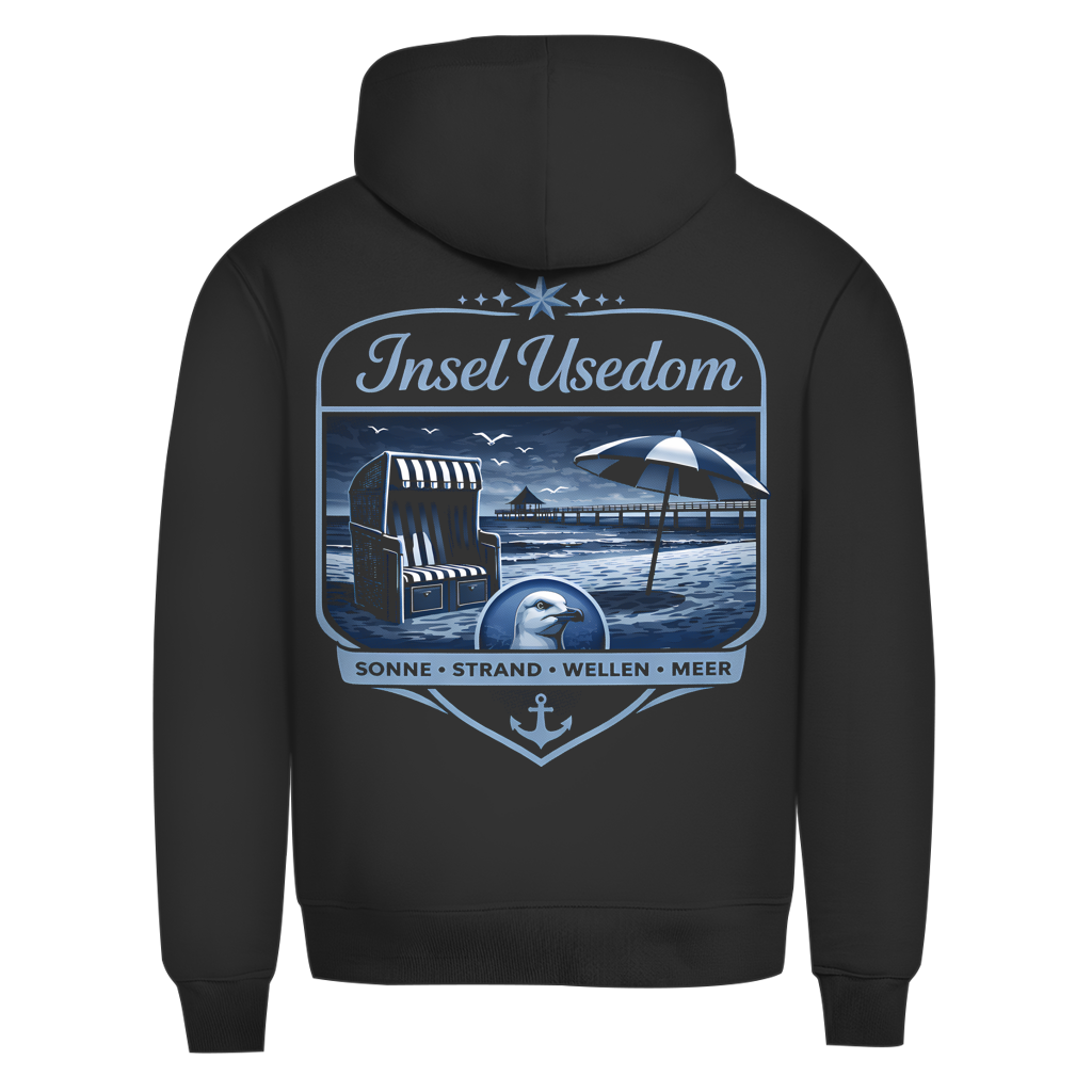 Hoodie Herren Insel Usedom #611 - beidseitiger Druck