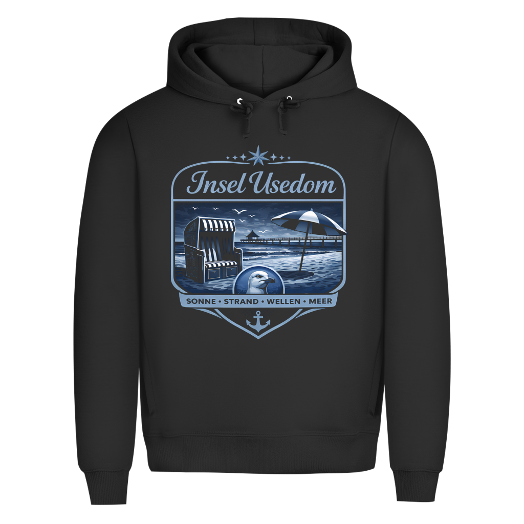Hoodie Herren Insel Usedom #611 - beidseitiger Druck
