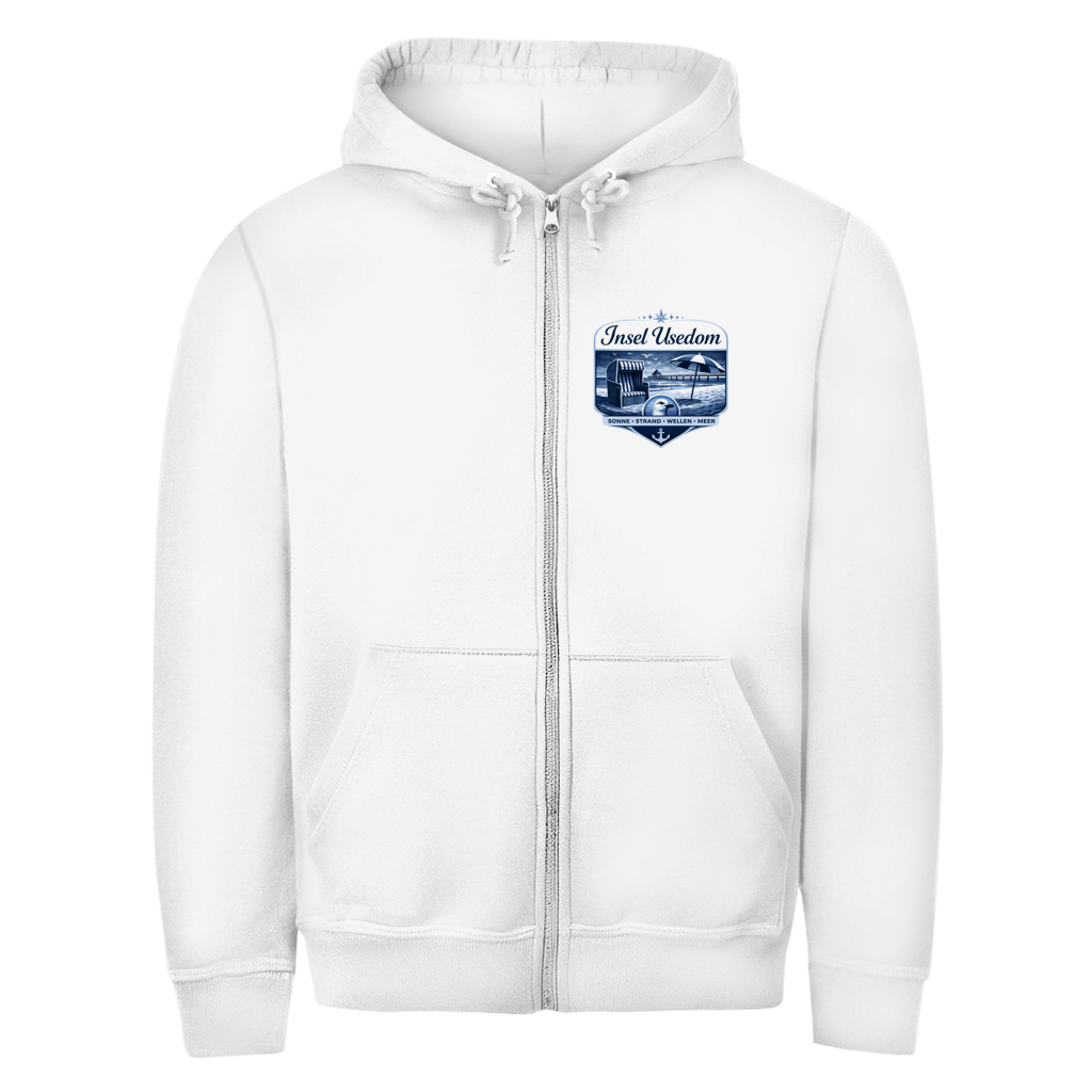 Hoodie-Jacke   Insel Usedom #611 -  beidseitiger Druck