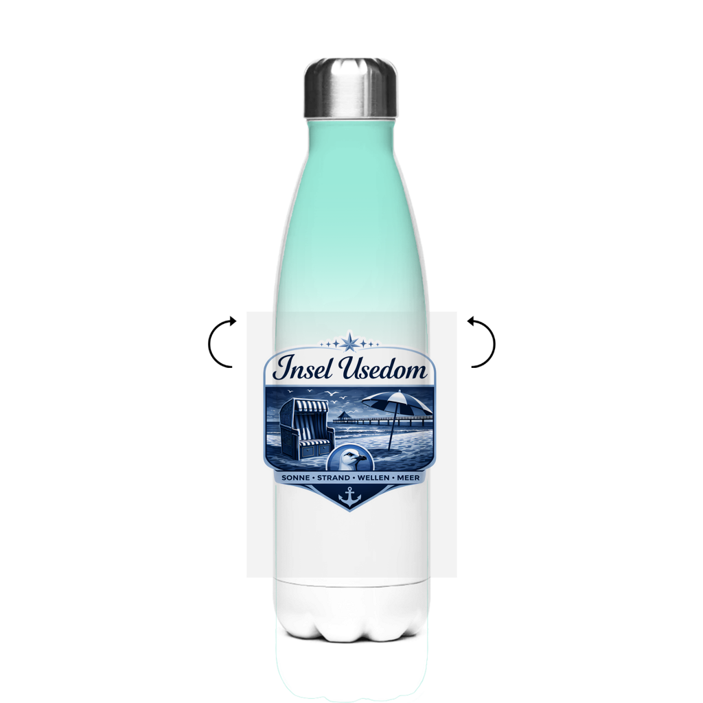 Edelstahl-Thermoflasche   Insel Usedom #611