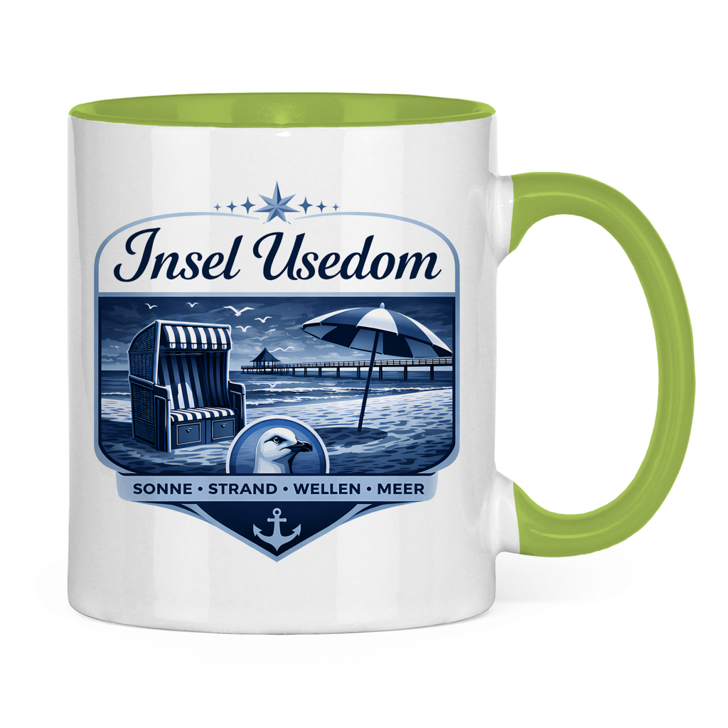 Keramik-Tasse zweifarbig   Insel Usedom #611
