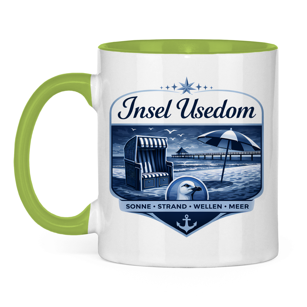 Keramik-Tasse zweifarbig   Insel Usedom #611