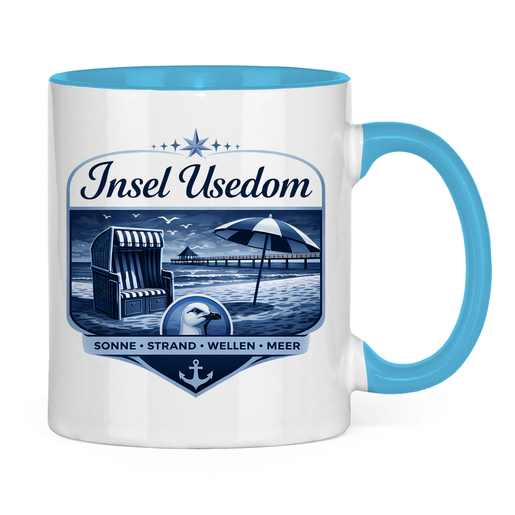 Keramik-Tasse zweifarbig   Insel Usedom #611