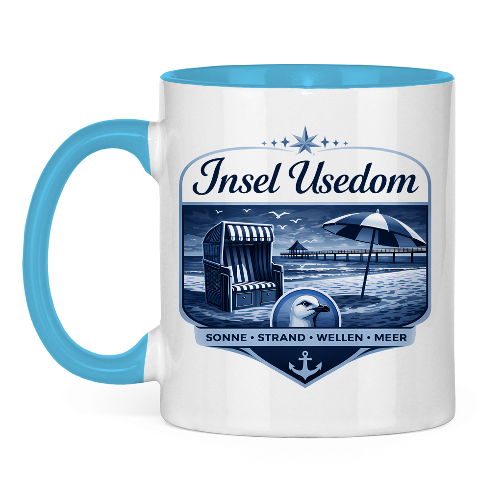 Keramik-Tasse zweifarbig   Insel Usedom #611