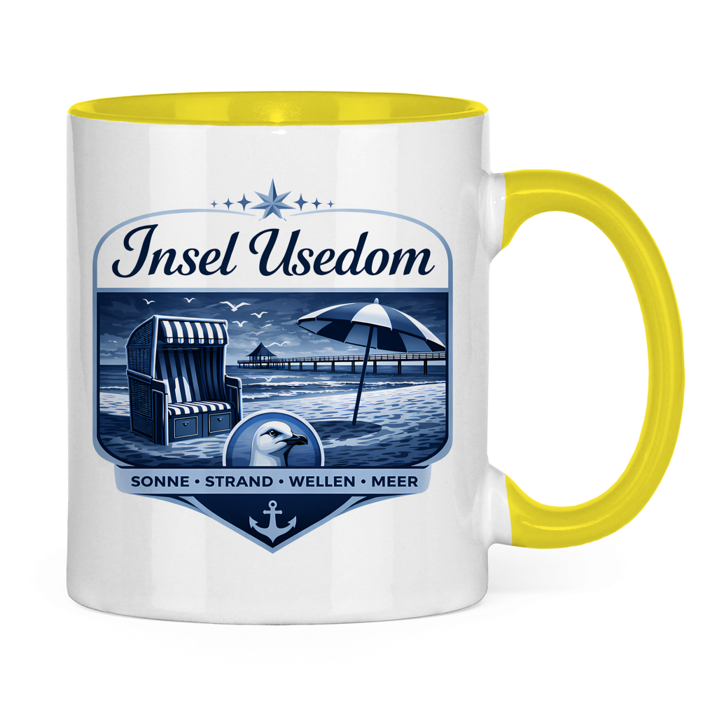 Keramik-Tasse zweifarbig   Insel Usedom #611