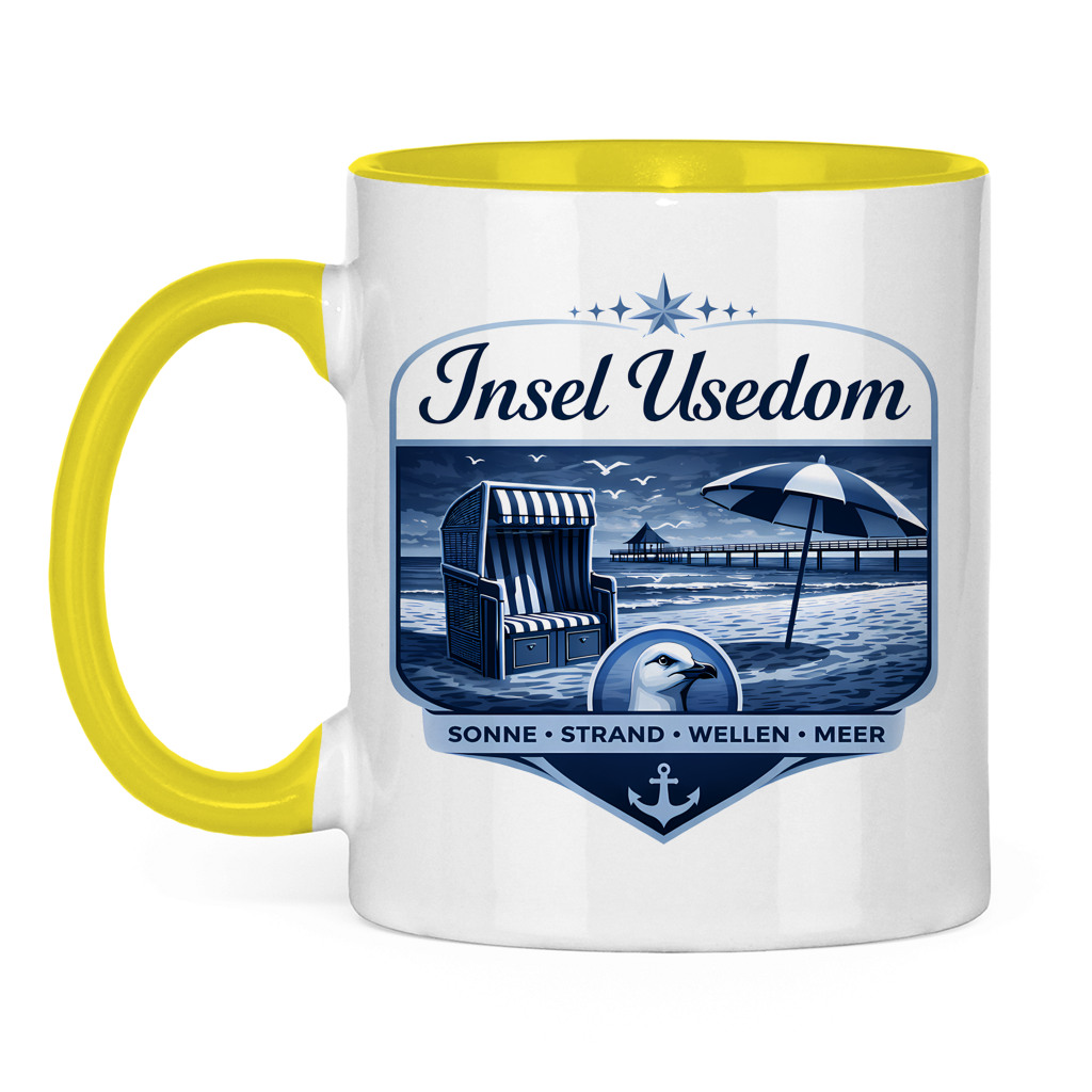 Keramik-Tasse zweifarbig   Insel Usedom #611